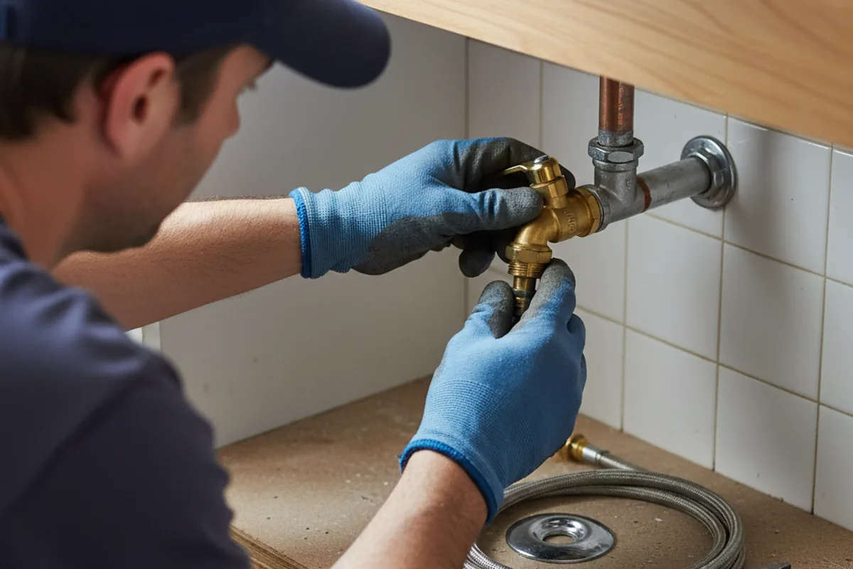 Shutoff valve and fitting work during Faucet and Fixture Repair in Woodbury